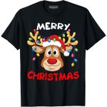 Merry Christmas Reindeer Xmas Family Funny T-Shirt