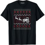 Xmas Farmer Tractor Ugly Christmas Funny T-Shirt