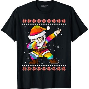 Dabbing Christmas Santa Ugly Funny T-Shirt